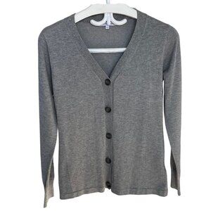NWOT SAN FRANSISCO Womens Gray Cardigan Size XS Button Down Long Sleeve V-Neck